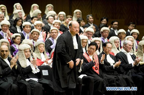 Geoffrey Ma Tao-li, Chief Justice of the Court of Final Appeal of Hong Kong Special Administrative Region, delivers a speech during the Ceremonial Opening of the Legal Year 2011 in Hong Kong, south China, Jan. 10, 2011. 