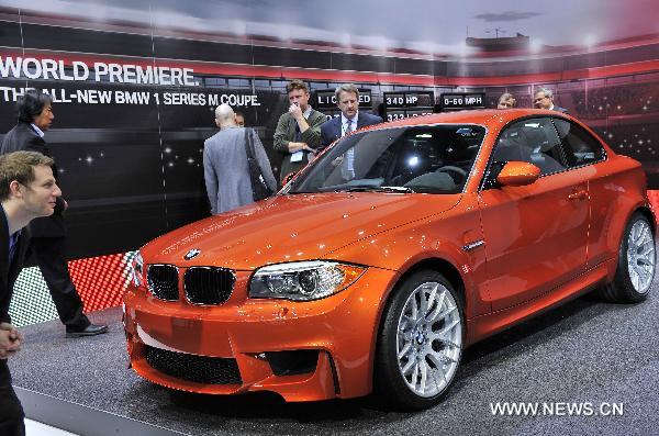 The all-new BMW 1 Series M Coupe is unveiled at the North American International Auto Show (NAIAS) in Detroit, the United States, Jan. 10, 2011. 
