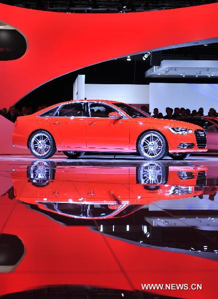 The all-new A6 TFSI Quattro is unveiled at the North American International Auto Show (NAIAS) in Detroit, the United States, Jan. 10, 2011. 