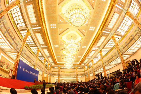 The news conference on the Fourth Session of the 11th National People's Congress (NPC) is held at the Great Hall of the People in Beijing, capital of China, March 4, 2011.