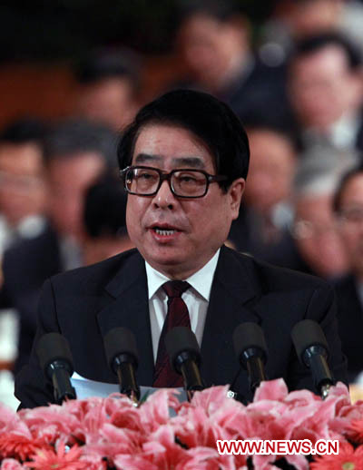 Zhang Daning, member of the 11th National Committee of the Chinese People's Political Consultative Conference (CPPCC), speaks during the third plenary meeting of the Fourth Session of the 11th CPPCC National Committee at the Great Hall of the People in Beijing, capital of China, March 9, 2011. 