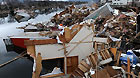 Photo taken on March 21, 2011, shows building debris in Kesennuma, Miyagi-ken in Japan.