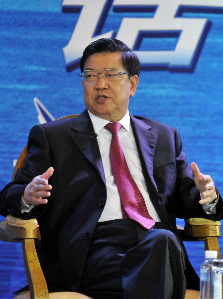 Long Yongtu, former BFA Secretary General, speaks at a dialogue programme in Boao, south China's Hainan Province, April 13, 2011. 