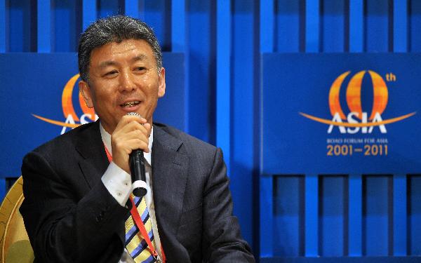 Liu Jiren, chairman and CEO of Neusoft Corporation, speaks at a forum 'Rediscover the Growth Potential of Japan' during the Boao Forum for Asia (BFA) Annual Conference 2011 in Boao, south China's Hainan Province, April 16, 2011.