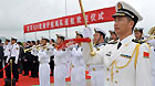 Members of military band perform during a welcome ceremony for the return of Chinese Navy Seventh Escort Task Force in Zhoushan, east China's Zhejiang Province, May 9, 2011.