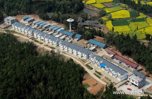 The bird's eye-view photo taken on April 10, 2011 shows part of the rural area in southwest China's Sichuan Province.