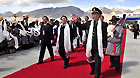Chen Bingde (Front), chief of the General Staff of the Chinese People's Liberation Army, arrives in Ali of southwest China's Tibet Autonomous Region, July 21, 2011.