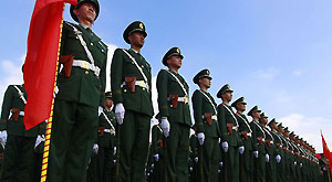 The PAPC (Chinese People's Armed Police Corps) safety guard oath-taking rally for the 26th World University Games was held in Shenzhen, southeast China's Guangdong Province on July 31, 2011.