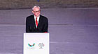 George E. Killian, the International University Sports Federation (FISU) president, addresses the opening ceremony of the 26th Summer Universiade in Shenzhen, a city of south China's Guangdong Province, on Aug. 12, 2011.