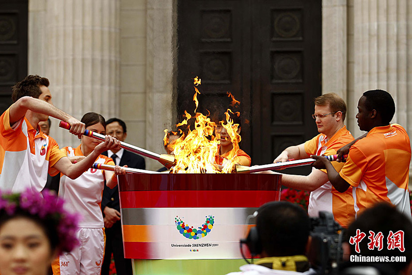 The World University Games flame was kindled on Monday at the Tsinghua University in Beijing as host city Shenzhen is all set to deliver a &apos;unique&apos; games. 