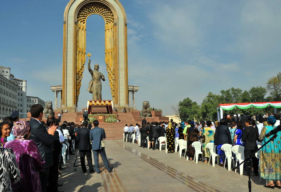 Tajikistan marked 20 years of independence on Friday, Sept. 9, 2011. Samani Square in the nation&apos;s capital, Dushanbe, was the site of a military parade and mass rallies, where people danced and sang to celebrate the country&apos;s achievements. 