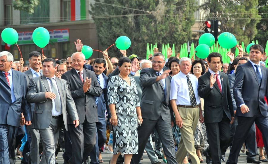 Tajikistan marked 20 years of independence on Friday, Sept. 9, 2011. Samani Square in the nation&apos;s capital, Dushanbe, was the site of a military parade and mass rallies, where people danced and sang to celebrate the country&apos;s achievements. 