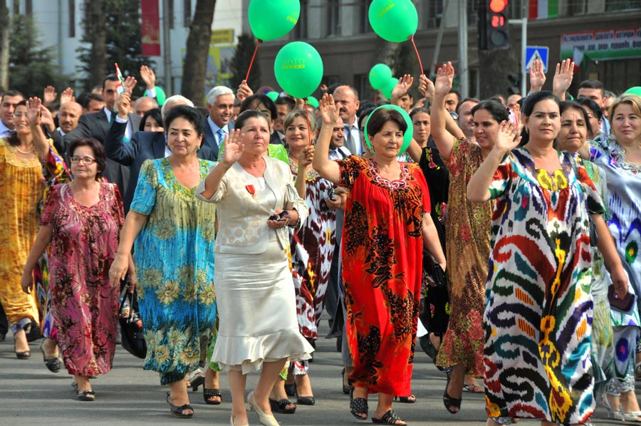 Tajikistan marked 20 years of independence on Friday, Sept. 9, 2011. Samani Square in the nation&apos;s capital, Dushanbe, was the site of a military parade and mass rallies, where people danced and sang to celebrate the country&apos;s achievements. 