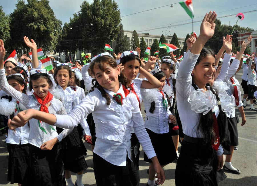 Tajikistan marked 20 years of independence on Friday, Sept. 9, 2011. Samani Square in the nation&apos;s capital, Dushanbe, was the site of a military parade and mass rallies, where people danced and sang to celebrate the country&apos;s achievements. 