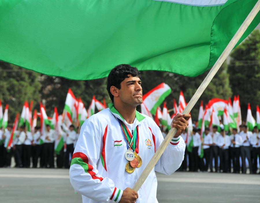 Tajikistan marked 20 years of independence on Friday, Sept. 9, 2011. Samani Square in the nation&apos;s capital, Dushanbe, was the site of a military parade and mass rallies, where people danced and sang to celebrate the country&apos;s achievements. 