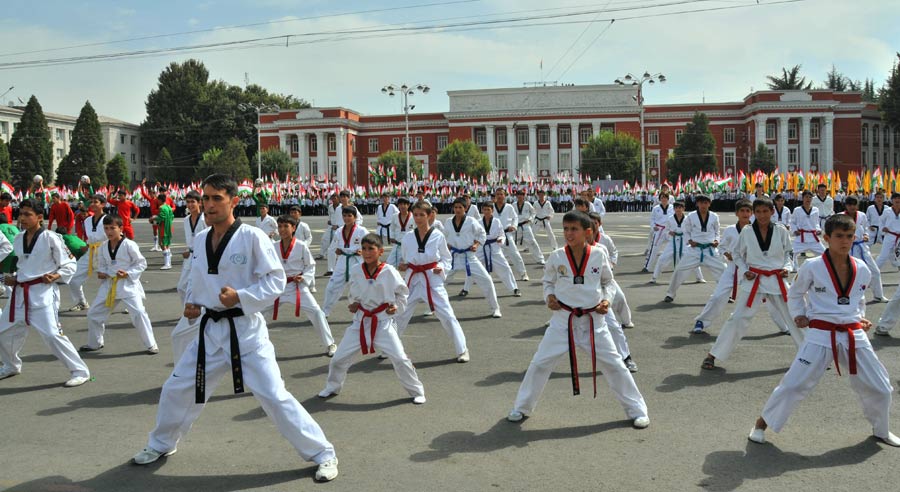 Tajikistan marked 20 years of independence on Friday, Sept. 9, 2011. Samani Square in the nation&apos;s capital, Dushanbe, was the site of a military parade and mass rallies, where people danced and sang to celebrate the country&apos;s achievements. 