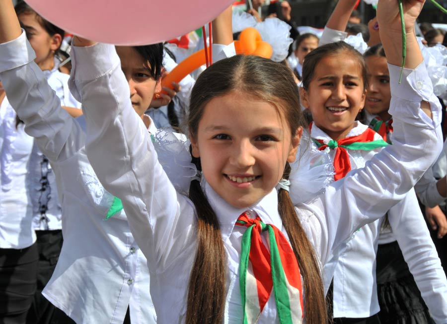 Tajikistan marked 20 years of independence on Friday, Sept. 9, 2011. Samani Square in the nation&apos;s capital, Dushanbe, was the site of a military parade and mass rallies, where people danced and sang to celebrate the country&apos;s achievements. 