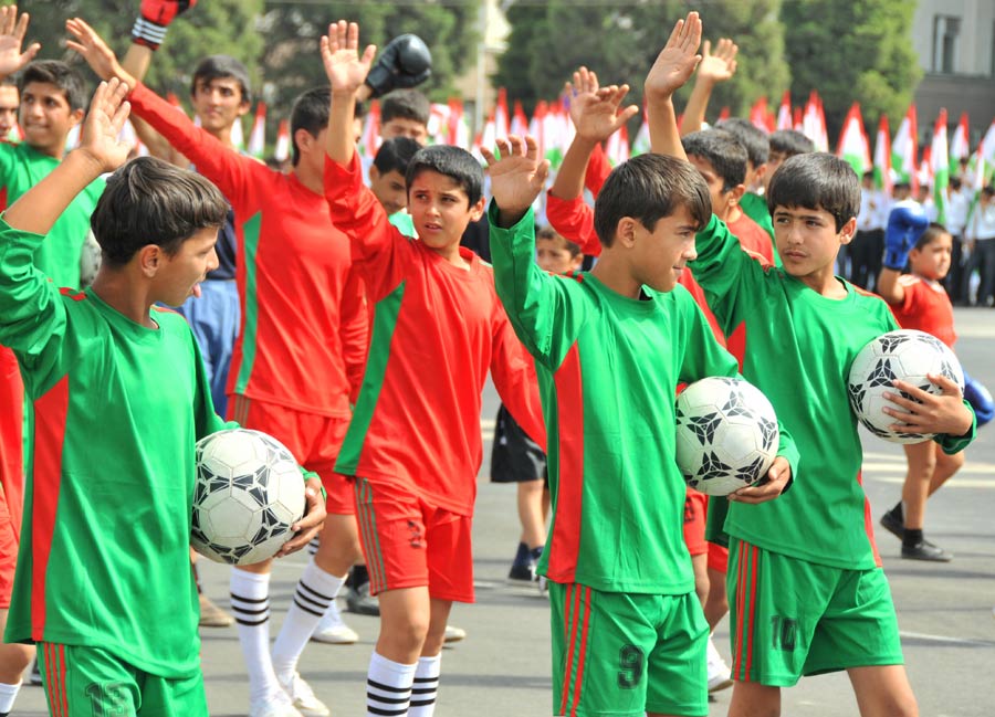 Tajikistan marked 20 years of independence on Friday, Sept. 9, 2011. Samani Square in the nation&apos;s capital, Dushanbe, was the site of a military parade and mass rallies, where people danced and sang to celebrate the country&apos;s achievements. 