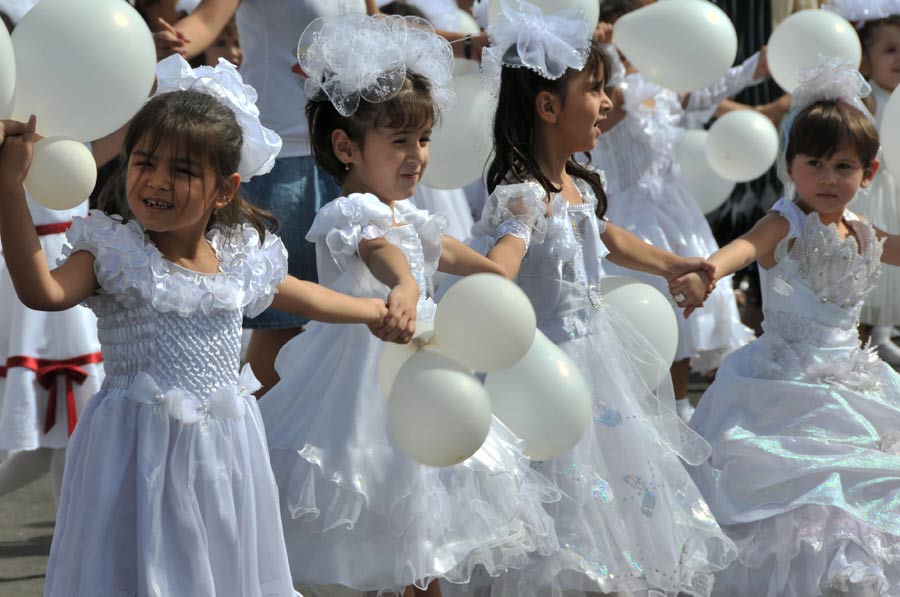 Tajikistan marked 20 years of independence on Friday, Sept. 9, 2011. Samani Square in the nation&apos;s capital, Dushanbe, was the site of a military parade and mass rallies, where people danced and sang to celebrate the country&apos;s achievements. 