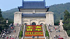 Photo taken on Oct. 9, 2011 shows flower decorations to commemorate the 100th anniversary of the 1911 (Xinhai) Revolution at the Dr. Sun Yat-sen Mausoleum in Nanjing, capital of east China's Jiangsu Province.