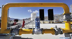 Photo taken on Oct. 26, 2011 shows the first natural gas supply station in Lhasa, capital of southwest China's Tibet Autonomous Region.