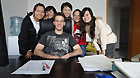 Constantin Holzer (center) with his students at the Suzhou Research Institute of Renmin University of China's International College last year.