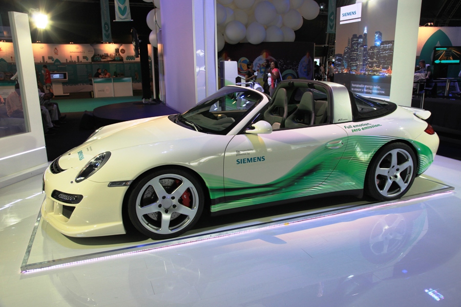 An electric car on display during the Durban climate talks.