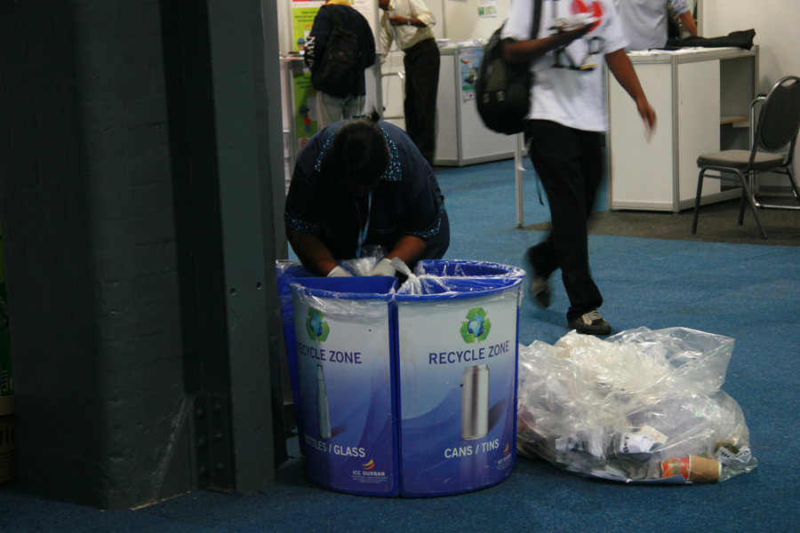 There is a special group of people at the on-going UN Climate Change Conference in Durban, South Africa. They are easily neglected by People. But what they do is quite important. They are the cleaners in the arenas. 