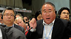 Xie Zhenhua (R), vice director of China's National Development and Reform Commission and head of the Chinese delegation, addresses the plenary session of the UN Climate Conference (COP17) in Durban, South Africa, Dec. 11, 2011.