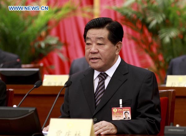 Jia Qinglin, chairman of the Chinese People&apos;s Political Consultative Conference (CPPCC) National Committee, addresses the 16th conference of the Standing Committee of 11th CPPCC National Committee held in Beijing, capital of China, Feb. 26, 2012.