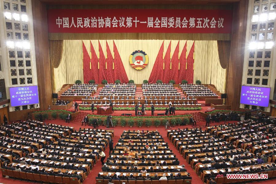 The Fifth Session of the 11th National Committee of the Chinese People&apos;s Political Consultative Conference (CPPCC) opens at the Great Hall of the People in Beijing, capital of China, March 3, 2012.