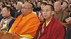 The 11th Panchen Lama Bainqen Erdini Qoigyijabu (R, front), a member of the 11th National Committee of the Chinese People's Political Consultative Conference (CPPCC), attends the Fifth Session of the 11th CPPCC National Committee at the Great Hall of the People in Beijing, capital of China, March 3, 2012.