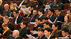 Foreign ambassadors and diplomats audit the Fifth Session of the 11th National Committee of the Chinese People's Political Consultative Conference (CPPCC) at the Great Hall of the People in Beijing, capital of China, March 3, 2012.
