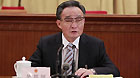Wu Bangguo, chairman of the Standing Committee of the National People's Congress (NPC), presides over the preparatory meeting for the Fifth Session of the 11th NPC at the Great Hall of the People in Beijing, capital of China, March 4, 2012.