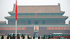 A flag-raising ceremony is held on the Tiananmen Square near the Great Hall of the People in Beijing, capital of China, March 5, 2012. The Fifth Session of the 11th National People's Congress (NPC) will open in Beijing on Monday.