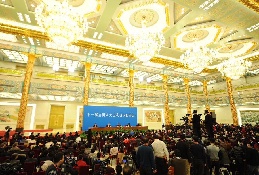 A news conference of Chinese Foreign Minister Yang Jiechi is held on the sidelines of the Fifth Session of the 11th National People&apos;s Congress (NPC) at the Great Hall of the People in Beijing, China, March 6, 2012.