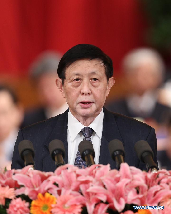  Wang Yuqing, a member of the 11th National Committee of the Chinese People&apos;s Political Consultative Conference (CPPCC), speaks during the third plenary meeting of the Fifth Session of the 11th CPPCC National Committee at the Great Hall of the People in Beijing, capital of China, March 10, 2012.