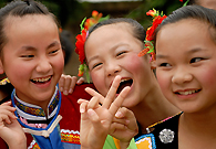 The children wore their traditional ethnic outfits and performed for the donators who donated a school and books, furniture and computers to them.