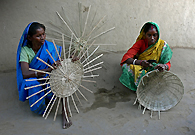 As one of the tribal communities residing in the heartland of West Bengal, Mahali tribes traditionally meet the demands of their sustenance mainly by making and selling items made of bamboo like baskets. Thus they try to eradicate poverty and hunger.
