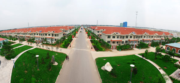 Residential buildings after integrated planning in Sanyuanzhu Village in Shandong Province.