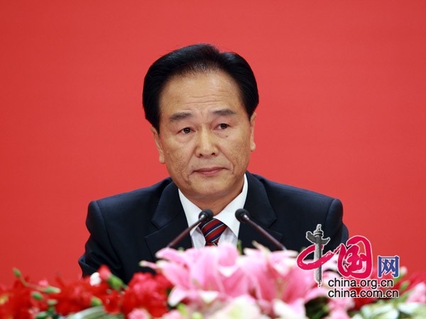 Cai Mingzhao, spokesman of the 18th National Congress of the Communist Party of China (CPC), is briefing the media on the upcoming national congress on Wednesday afternoon at the Great Hall of the People in central Beijing.