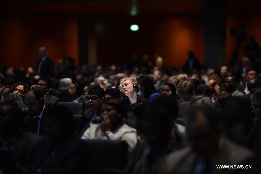 An Iceland's representative attends the opening ceremony of the UN climate change conference in Doha, capital of Qatar, on Nov. 26, 2012. 