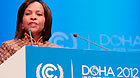The 17th Conference of Parties (COP 17) to the UN Framework Convention on Climate Change (UNFCCC) President Maite Nkoana-Mashabane addresses the opening ceremony of the UN climate change conference in Doha, capital of Qatar, on Nov. 26, 2012.