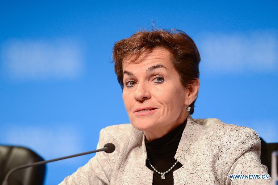 United Nations Framework Convention on Climate Change (UNFCCC) Executive Secretary Christiana Figueres attends a joint press conference at the Qatar National Convention Center (QNCC) in Doha, Qatar, Dec. 8, 2012.