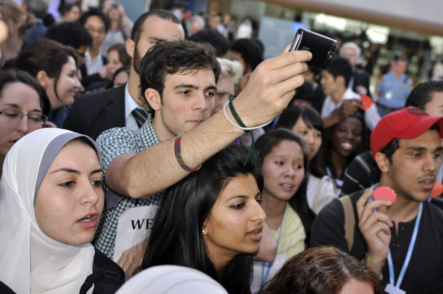 Over a hundred campaigners from non-governmental organizations gathered in outrage under the spider sculpture at Qatar National Convention Centre on December 7, calling for justice, ambition and finance in support of developing countries as two weeks of climate talks may produce the text that fails the planet. 