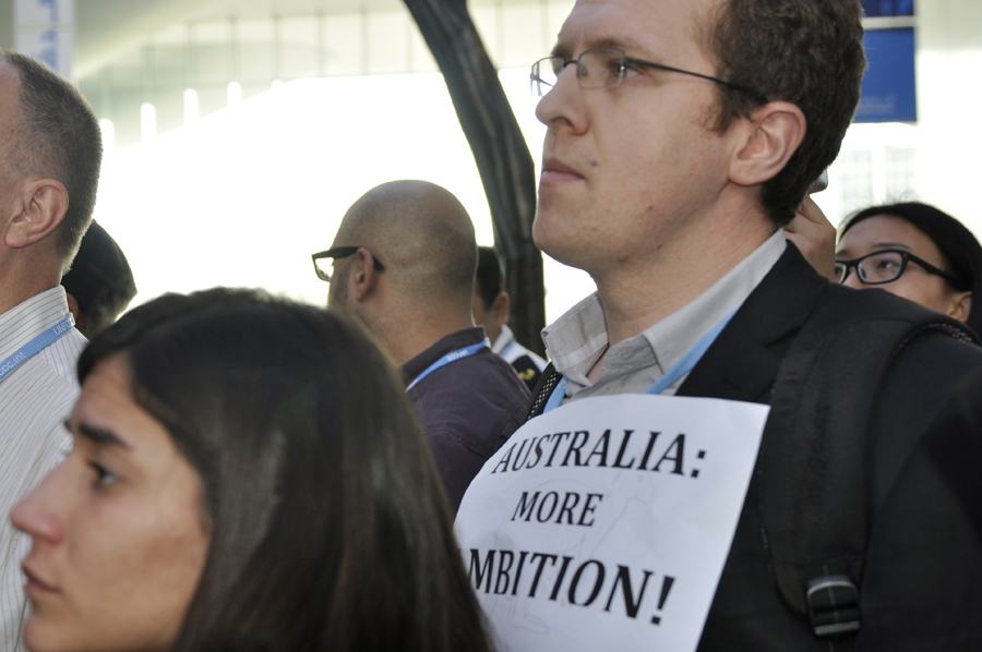 Over a hundred campaigners from non-governmental organizations gathered in outrage under the spider sculpture at Qatar National Convention Centre on December 7, calling for justice, ambition and finance in support of developing countries as two weeks of climate talks may produce the text that fails the planet. 