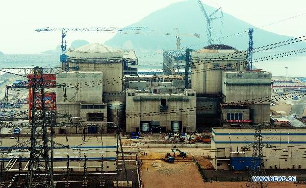 Photo taken on April 18, 2013 shows the Ningde Nuclear Power Plant in Ningde, southeast China's Fujian Province. The nuclear power plant made its generator No. 1 begin operating on Thursday, making it the first of its kind in the province. Ningde nuclear power plant, with four generators in the first phase of construction, is co-funded and jointly run by Guangdong Nuclear Power Group, Datang International Power Generation Co. Ltd., and Fujian Energy Group Co. Ltd. (Xinhua/Zhang Guojun) 