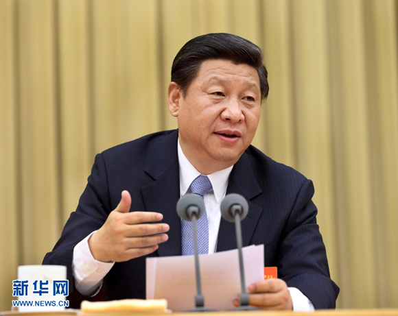 Chinese President Xi Jinping addresses the central rural work conference in Beijing, capital of China, Dec. 23, 2013. China pledged to deepen rural reforms and step up agricultural modernization, according to a statement issued after the central rural work conference which ended on Tuesday.