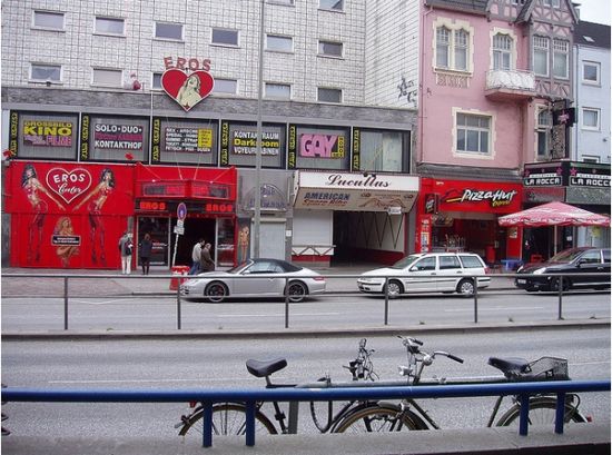 Reeperbahn, Hamburg, Germany, one of the 'top 10 red-light districts in the world' by China.org.cn.