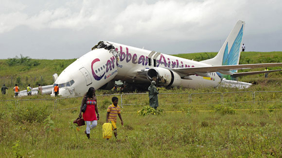 Caribbean Airlines, 2011, one of the 'top 10 plane crash miracles' by China.org.cn.